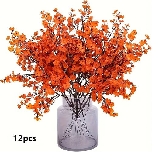 12pcs artificial flower bouquet vivid fabric flowers for home and kitchen decor dining table centerpieces bedroom decor and weddings halloween christmas no container needed