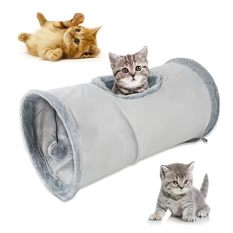 

Interactive Cat Tunnel Toy - Foldable And Portable, Plush Material, Tube, Drilling, Storage