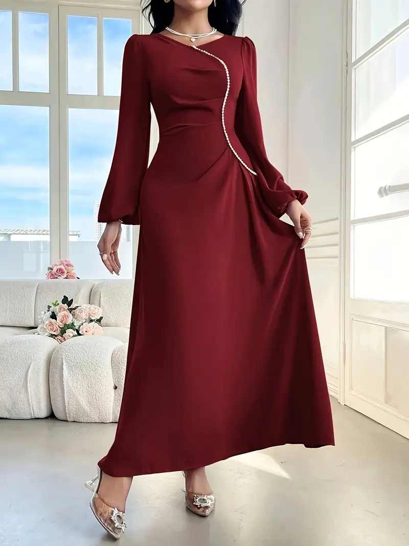 burgundy red womens autumn v neck lantern sleeve pleated - Temu South Africa burgundy red womens autumn v neck lantern sleeve pleated - Temu South Africa