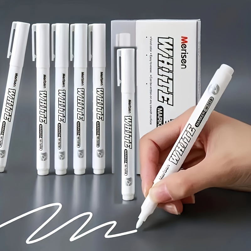 

12/2pcs White Paint Waterproof Marking Pen, Suitable For Diy Graffiti, Wood, Glass, Painting, Leather Birthday Gift Christmas Halloween New Year's Gifts, Gift For Friends! Easter Gift