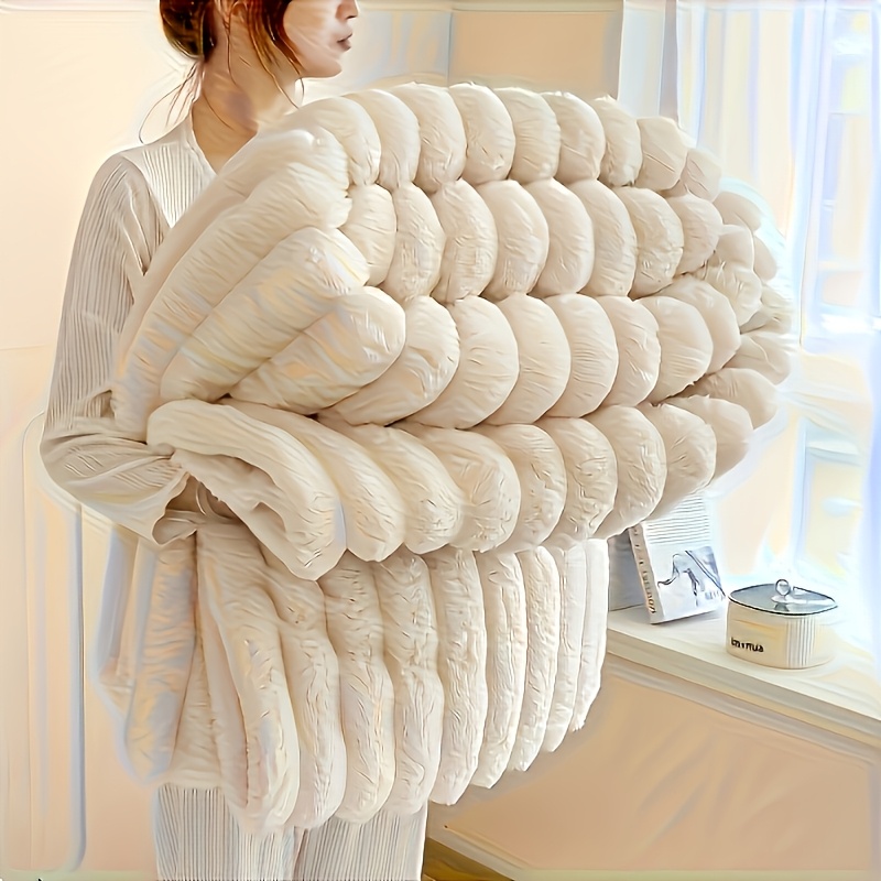 Striped Luxury Bed Blanket, Soft and Comfortable