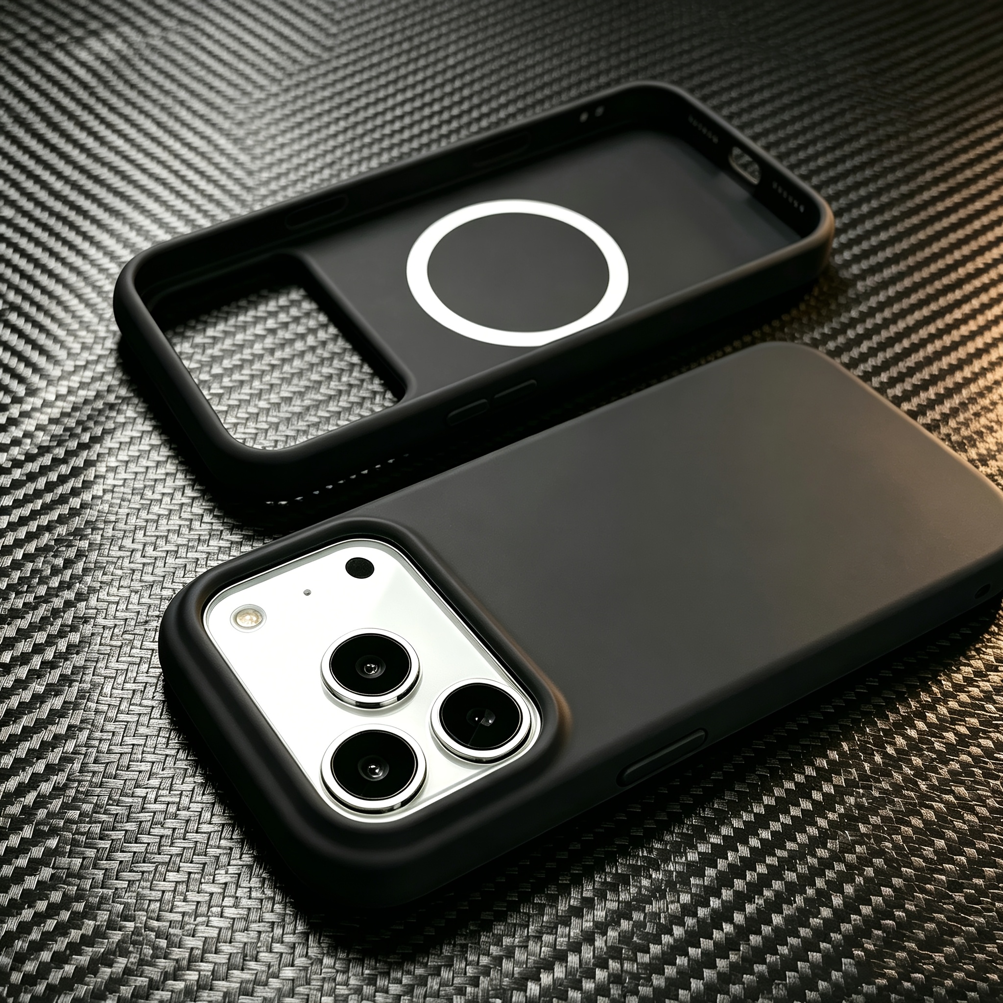 TEMU Phone Case - 2-in-1 Magnetic Ring And Frosted Large Hole Phone Case: High-quality Magnetic Matte Protective Cover For Iphone 17, 16, 15, 14, 13