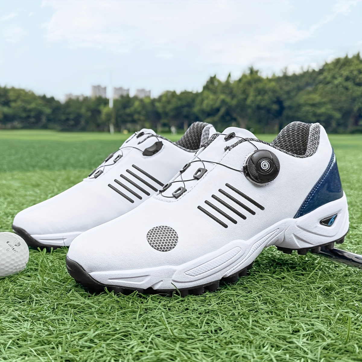 mens lightweight golf shoes with all day traction breathable synthetic rubber sole for grass courses casual wear outdoor sports white   casual wear shoes casual athletic design durable rubber sole golf boots