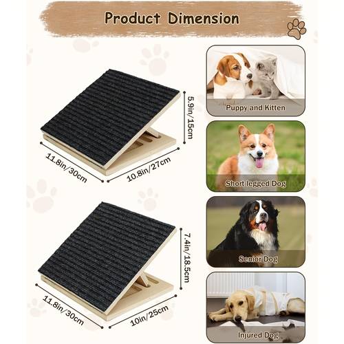 stair dog ramp adjustable stair ramp for dogs portable dog stairs with safety ramp and small pad non slip pet steps suitable for elderly or injured pets