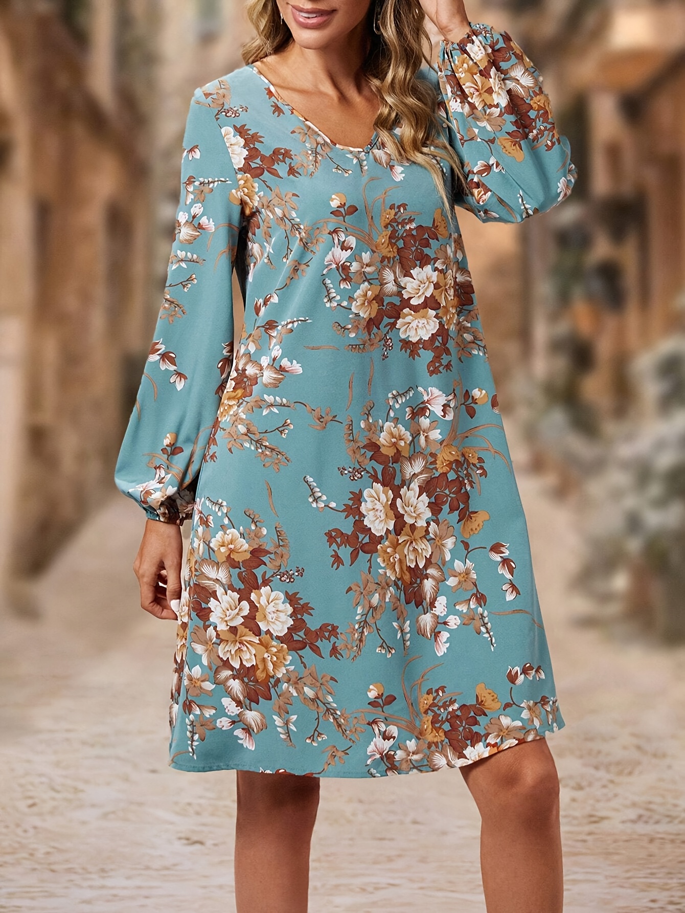 robe trapèze à imprimé floral femmes fleurs Temu Mauritius