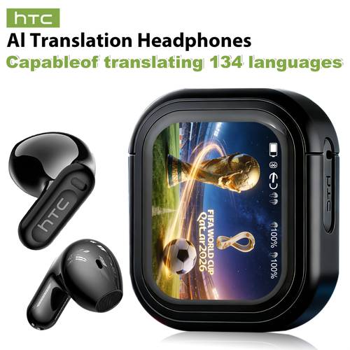htc ne20 ai translation earbuds 136 languages bidirectional real time translation true wireless bluetooth earbuds 2026 new model essential for business and travel supports high definition 30mah battery capacity 4 hour talk