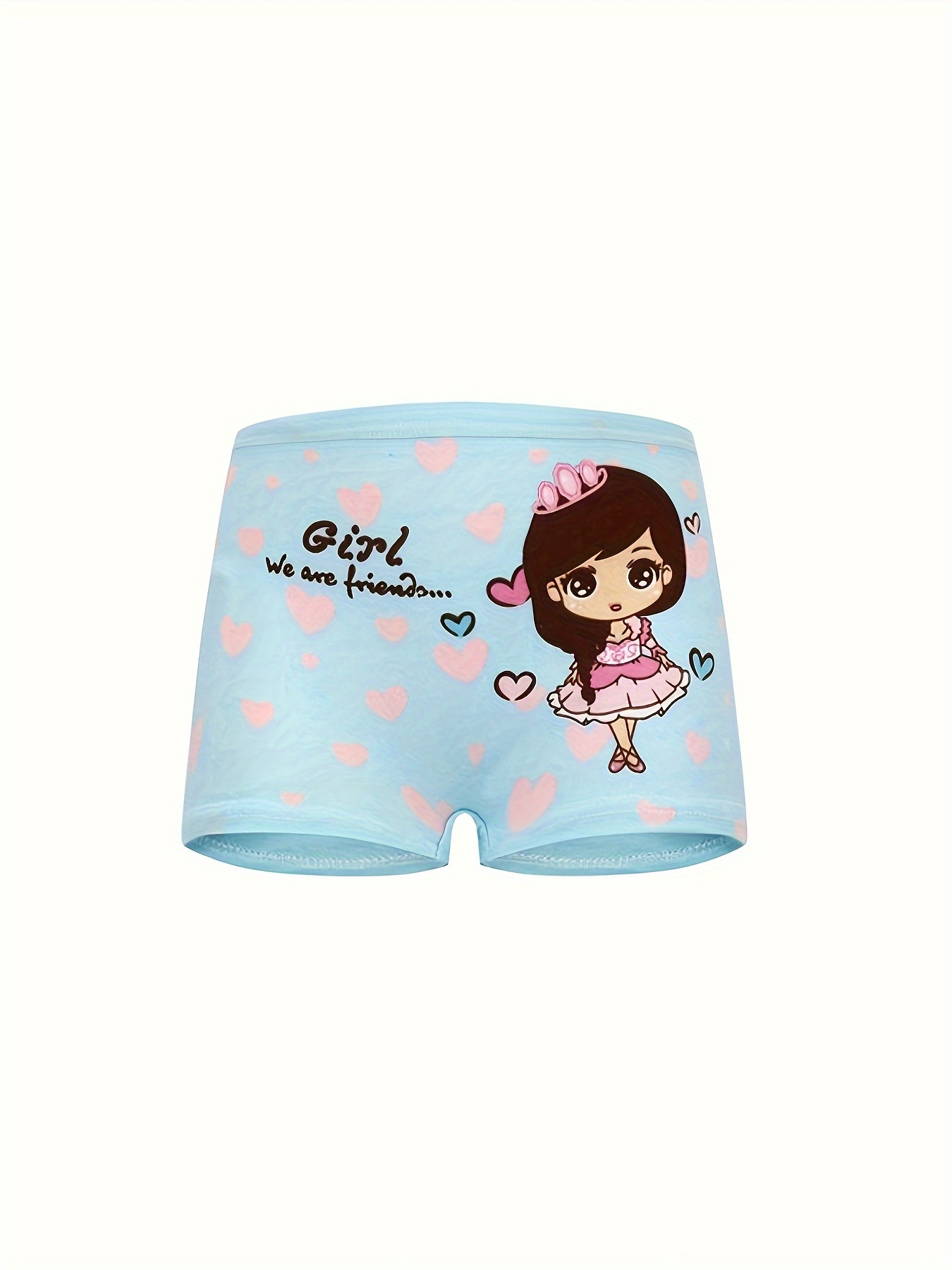 Kids Children Girls Cotton Underpants Cute Print Underwear Shorts Pants  Briefs Trunks 4PCS Size 7 Girls Underwear Clothes Fro Teens 