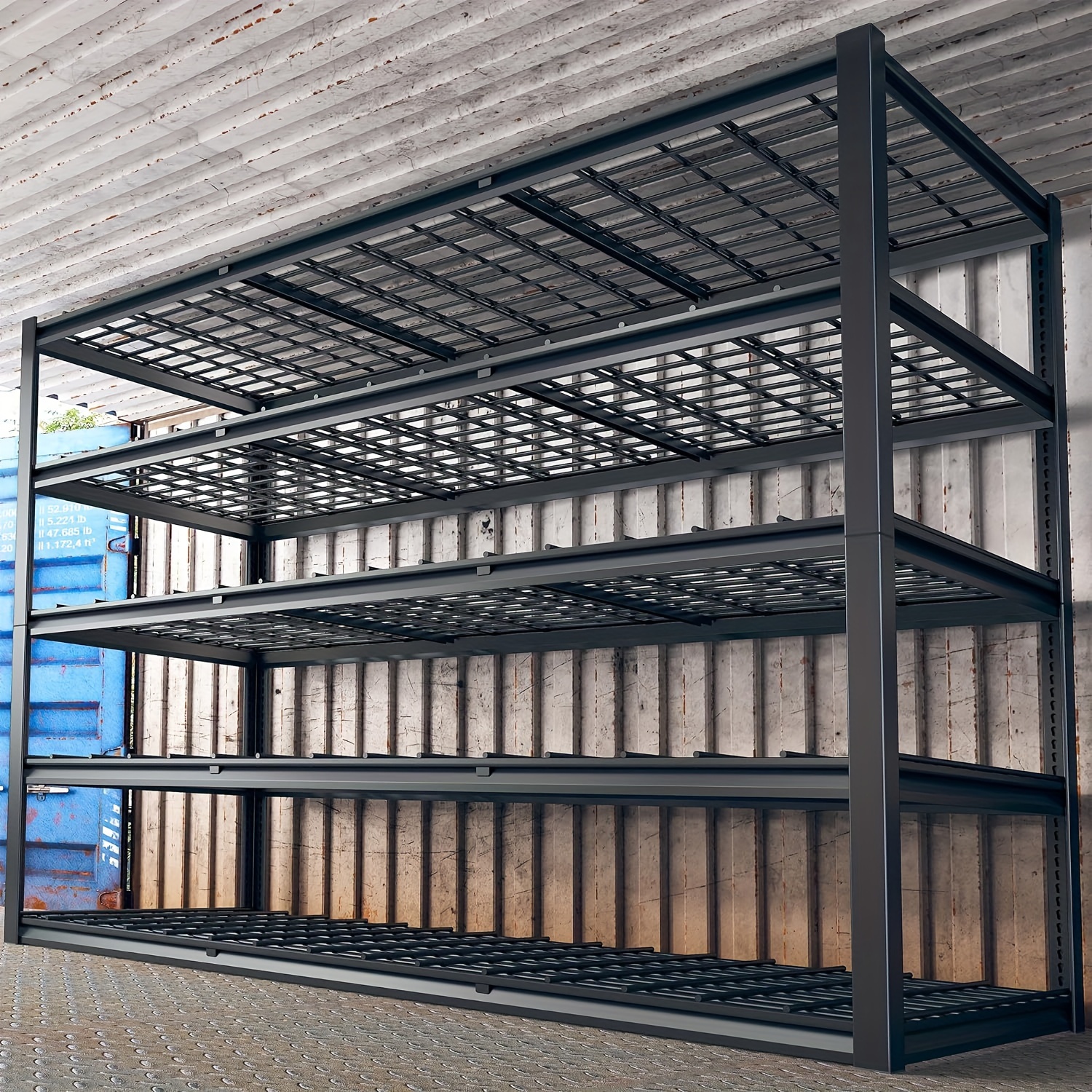 

60" W Garage Shelving Heavy Duty Storage Shelves 3000lbs Adjustable 5 Tier Metal Shelving Unit For Storage Rack Garage Storage Shelves Industrial Shelf Utility Rack, Black, 60.1" W X 24.1" D X 72.1" H