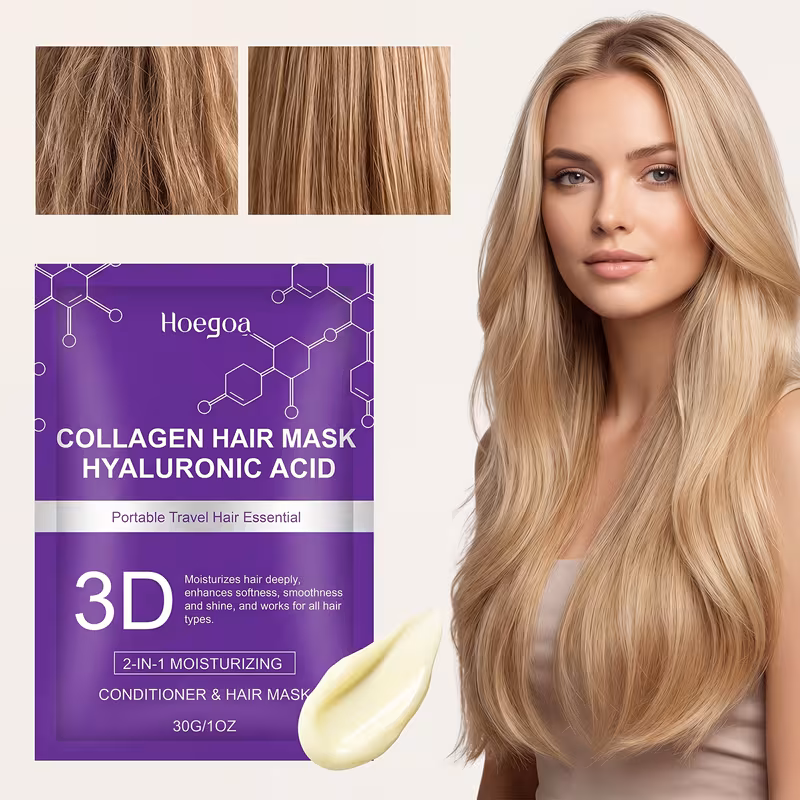 hoegoa collagen 2 in 1 moisturizing conditioner and hair mask portable travel hair essence nourishes hair enhances smoothness and suitable for all hair types gift idea 30g 1oz Product details 0
