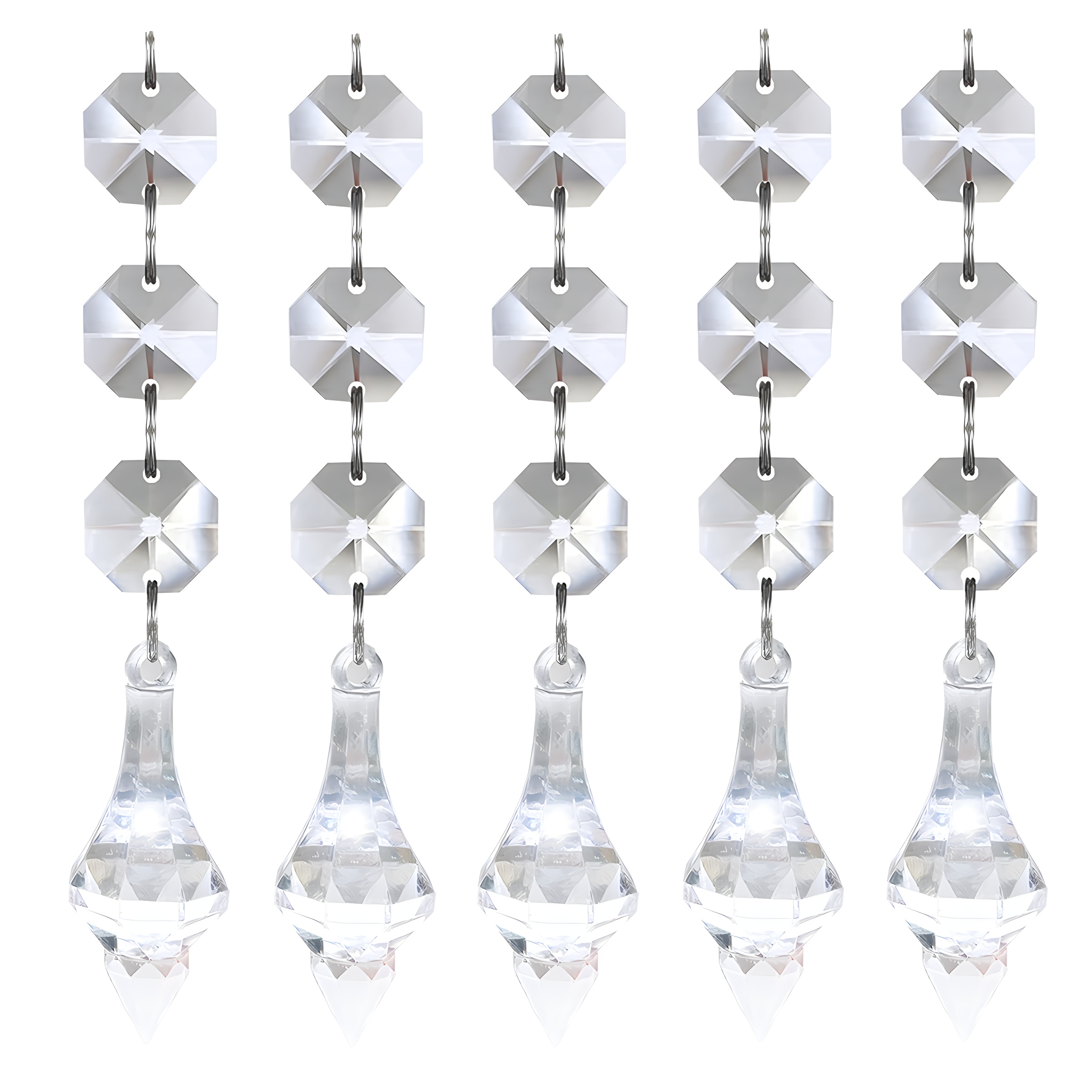 TEMU Classic Style 10pcs Acrylic Crystal Hanging Ornaments For Wedding Party, Plastic Elegant Pendant Decor Without Electricity, Featherless Window & Door Curtain Accessories