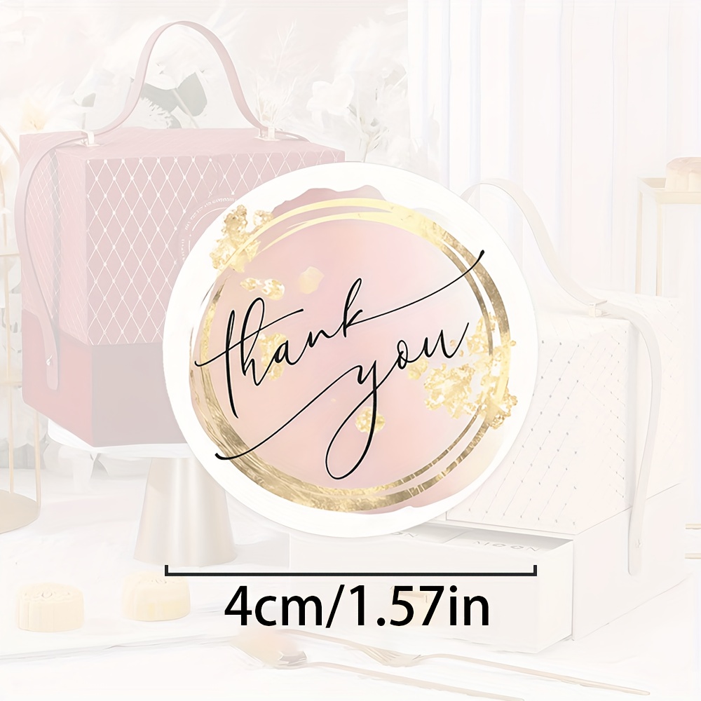 TEMU 96pcs Rose Golden Thank You Stickers Suitable For Gifts, Birthdays, Weddings - Elegant & Golden Labels For Decorations, Thank You Cards,