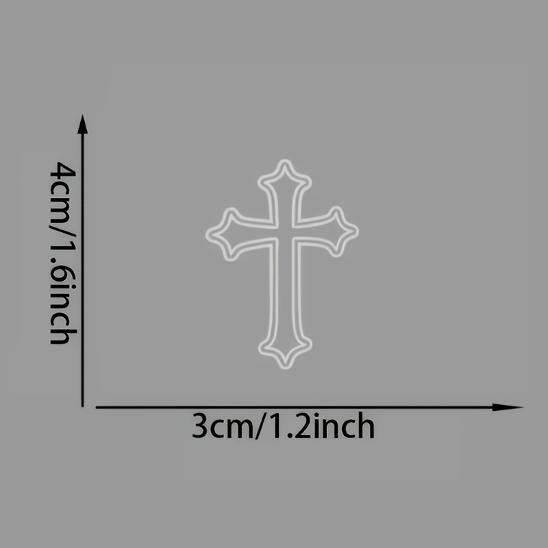 3pcs Christ Cross Outline Sticker Set For Water Bottles, Laptops, Cars, And Glass Windows