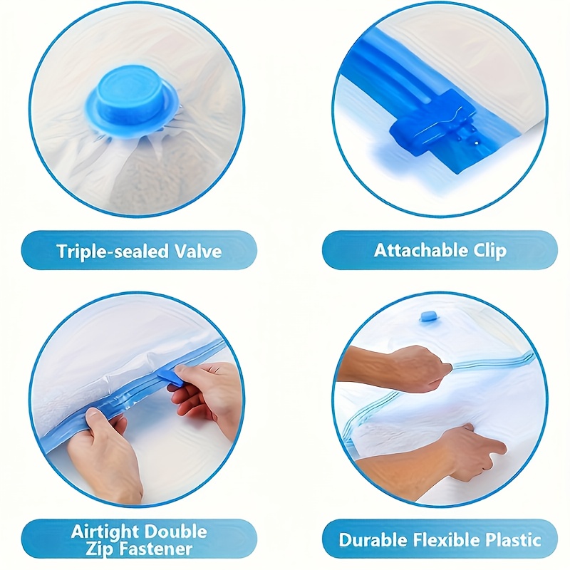 15pcs Vacuum Compression Bags Set with Manual Air Pump