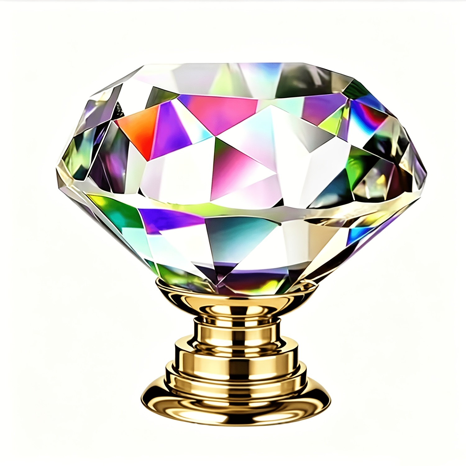 TEMU 12pcs Crystal Handles, Glass Diamond Handles, Furniture Knobs, Elegant Diamond-shaped Diamonds, Fashionable And Easy, Suitable For Drawers,