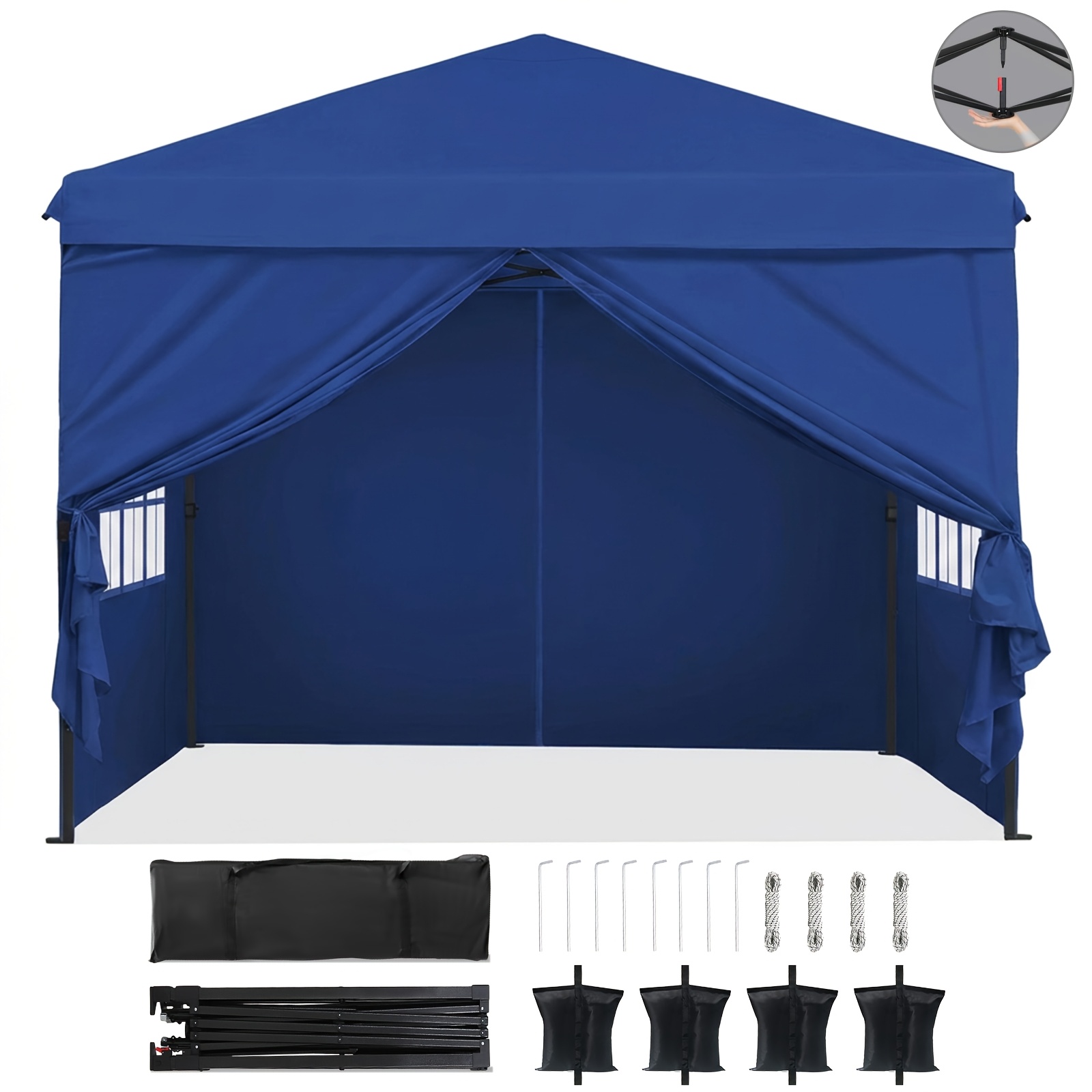 Premium Pop-up Gazebo 3 X Stable, Folding Gazebo 3 X With Thickened Tubes, Party Tent, Racing Tent, Foldable, Height Adjustable 250-270cm