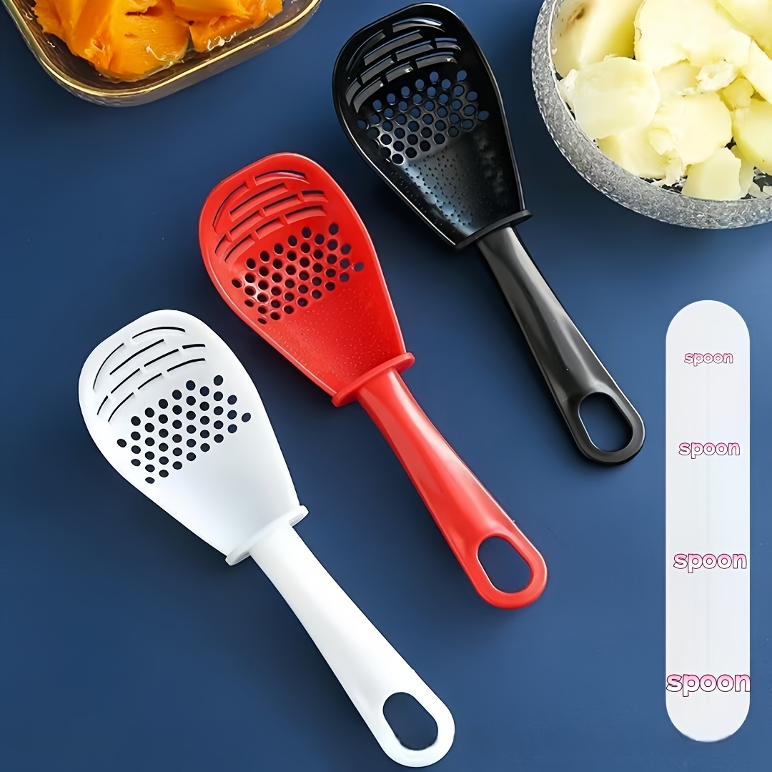 

1pc Kitchen Spoon - Grater, Masher, Strainer & Egg Separator - Polypropylene, Food-safe For Cooking & Baking