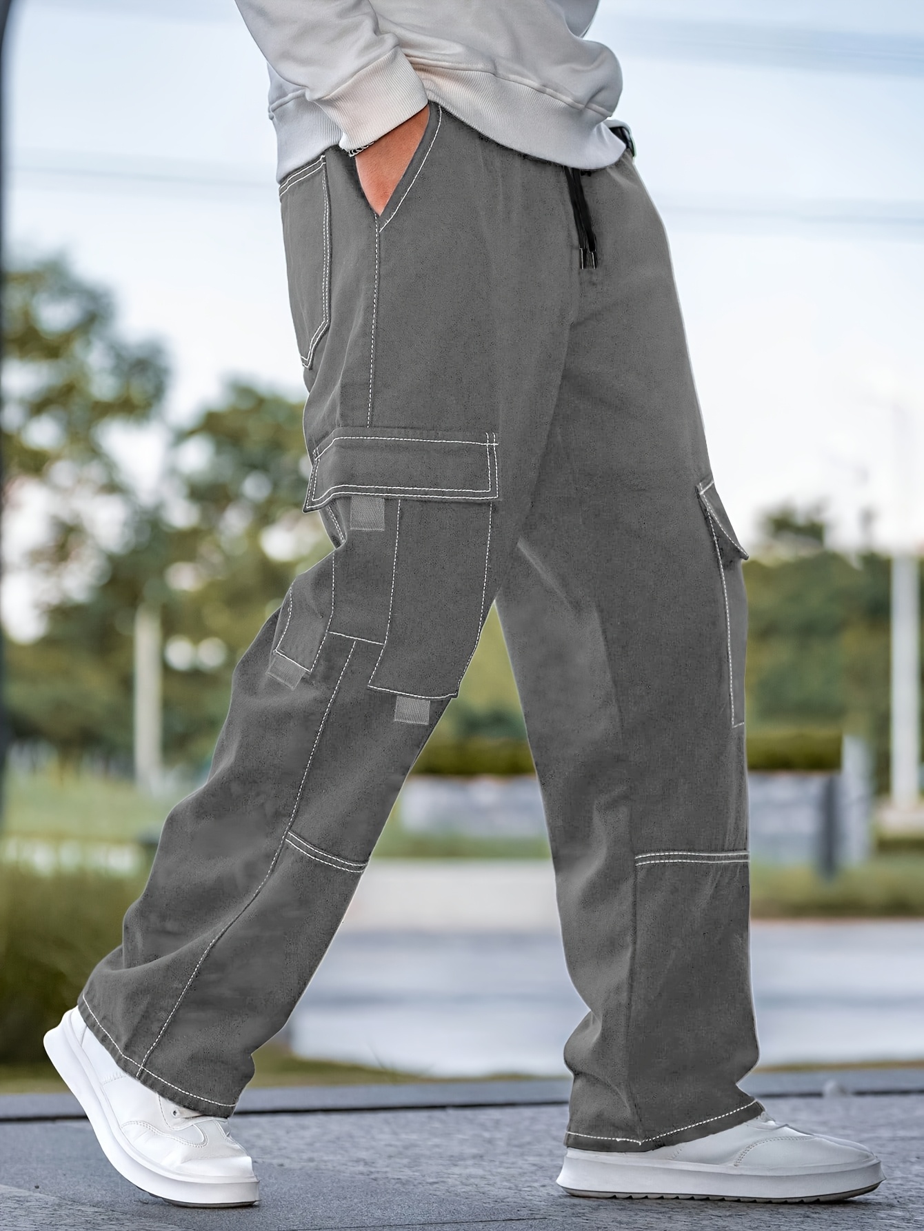 pantalon cargo décontracté élégant homme adapté à tenue Temu Canada