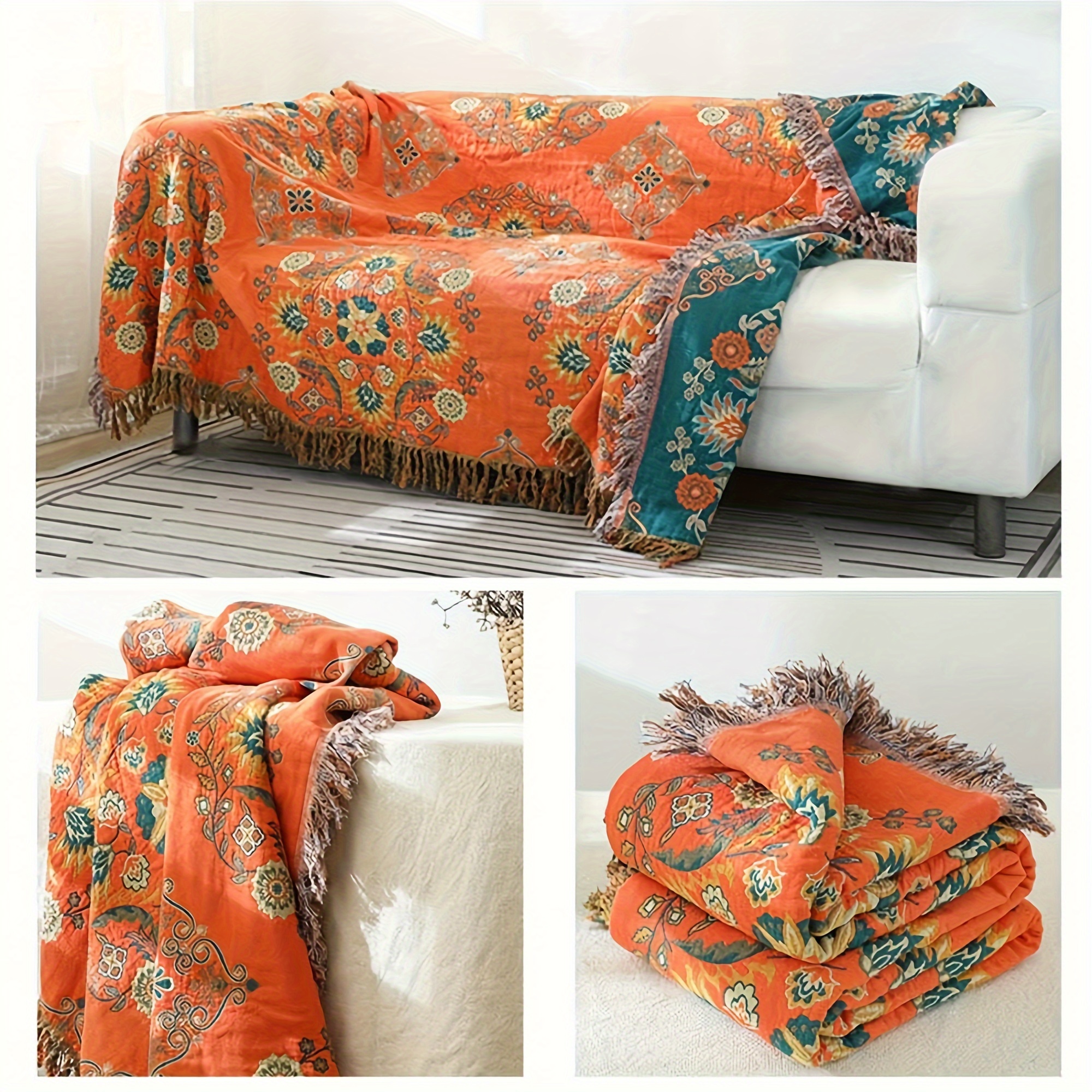 

Tassel Pure Sofa Towel, Double-sided Four-season Sofa Cover Sofa Blanket, Cover Towel Blanket, Ramadan Supplies