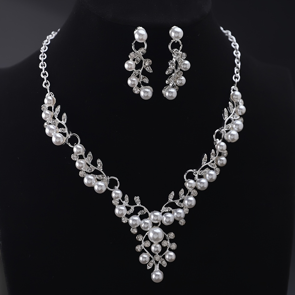 TEMU 1 Set Of European And Fashionable And Ornate Beaded Jewelry Set, Bohemian Ethnic Style Earrings And Necklace Combo, Suitable For Weddings,
