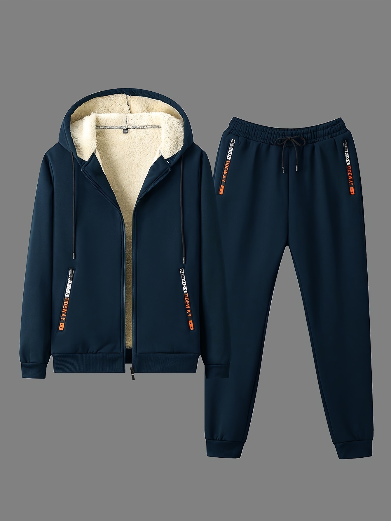 Tuta Sportiva Uomo Con Felpa Cappuccio E Pantaloni, Set Invernale In Tessuto Misto, Comoda Per Palestra, Jogging E Casual