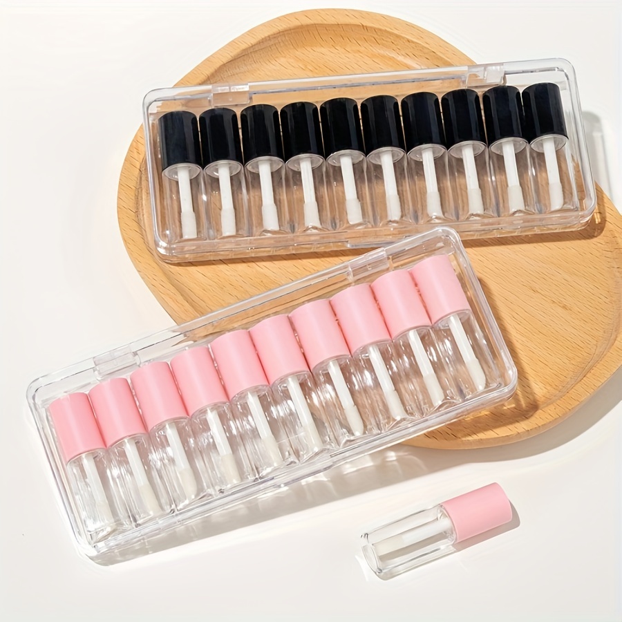 

10pcs 4ml Plastic Lip Gloss Tubes, Portable Lipstick Bottle, Lip Balm Container Makeup Organizer