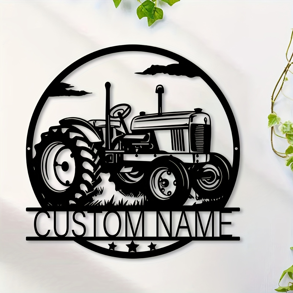 

Customizable Metal Tractor Wall Art - Personalized Farmhouse Decor For Living Room, Porch & Patio - Unique Gift Idea