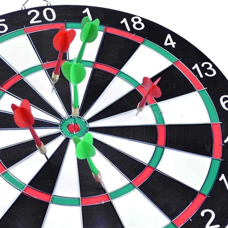 5/7pcs dart set, featuring red and green darts with Arabic numeral design, easy to store and hang. Suitable for adults aged 18+, perfect for competitions, games, party favors, Christmas, or Halloween gifts