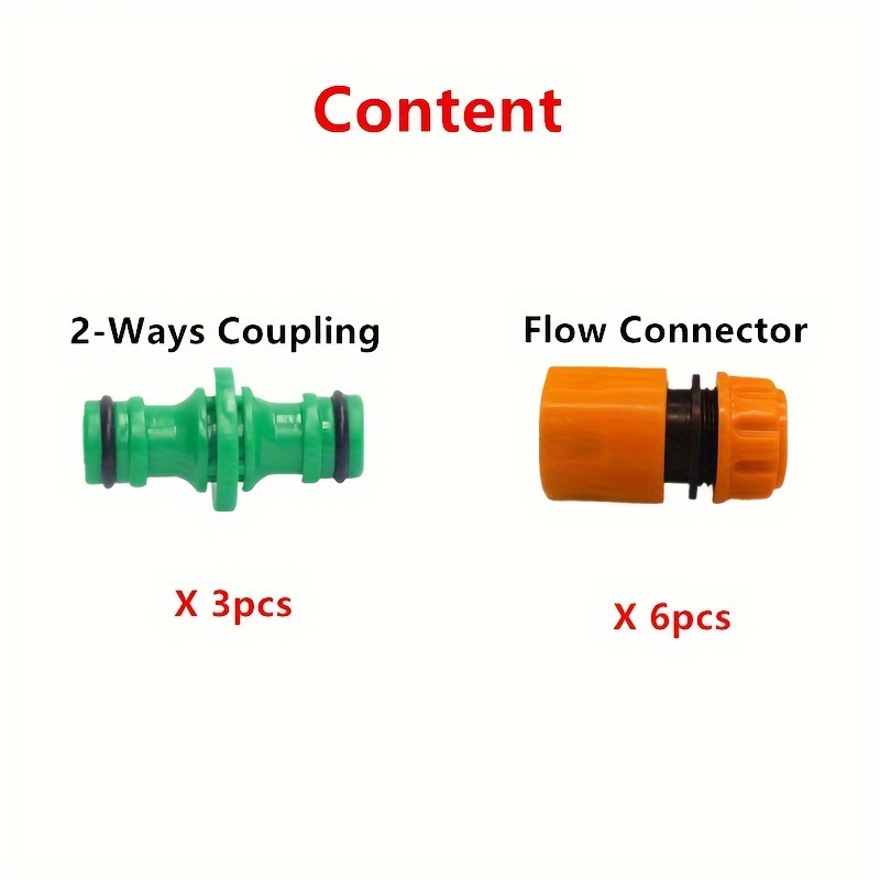 Image of 9pcs/set Garden Hose Connectors And Fittings Plastic Garden Hose Tap Connector Kit Hose Pipe Connector 1/2" End Quick Hose Connector Watering Equipment