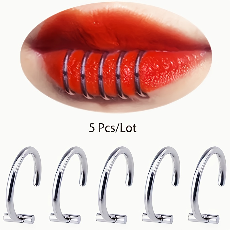 5pcs stainless steel hypoallergenic lip rings simple   for   non pierced lips everyday party wear ideal gift for friends nonpierced jewelry modern jewelry       jewelry young adults sleek style    