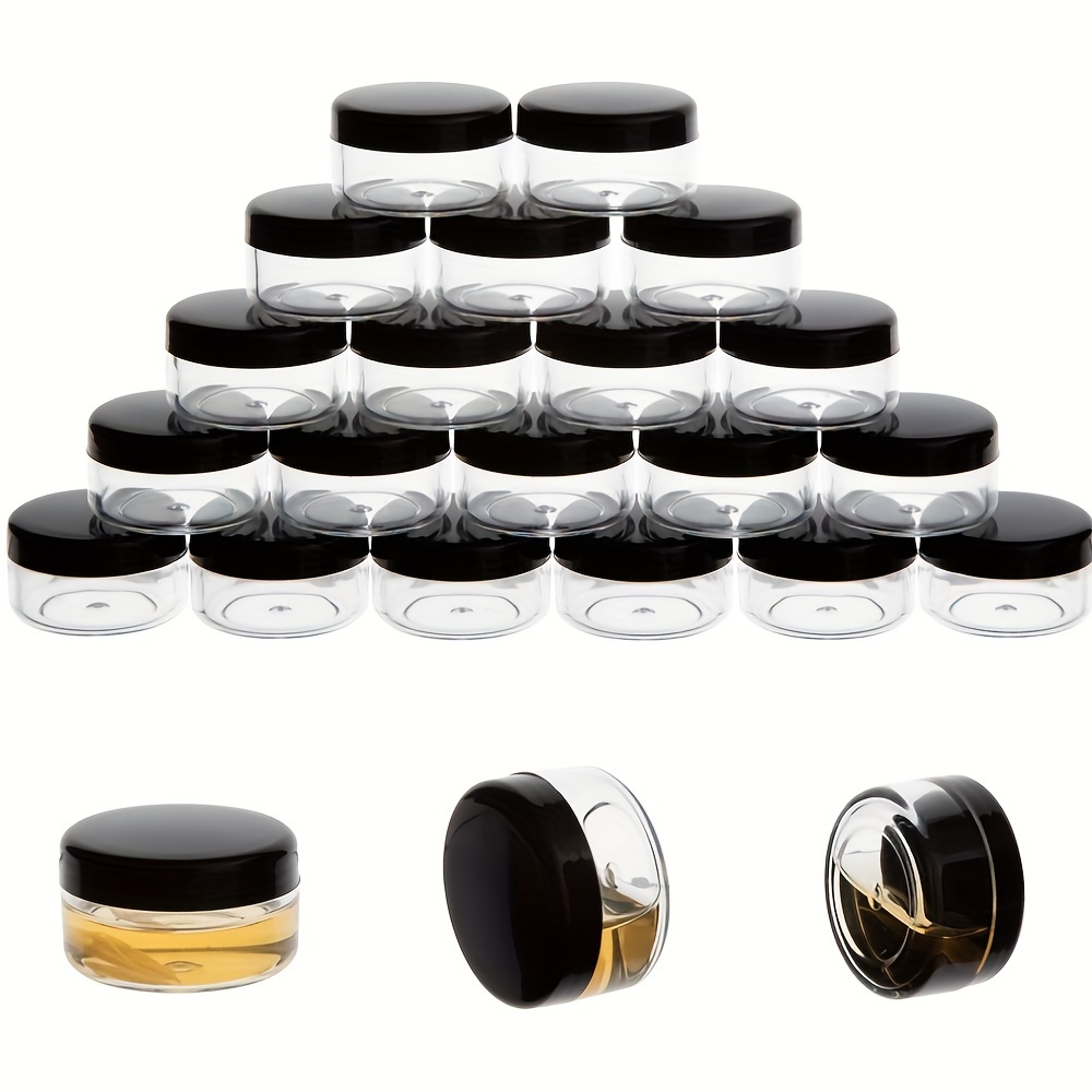 

20pcs 10g/10ml & 20g/20ml Transparent Round Lid Jars, Cosmetic Cream Jars Containers For Lip Balms, Creams, Makeup Samples, Ointments, And Other Beauty Products