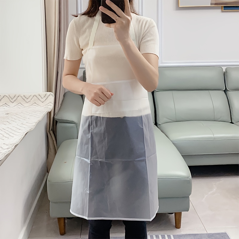 

1pc Waterproof & Oil-resistant Pvc Apron With Pockets - Perfect For Kitchen, Bbq, Baking | Durable Plastic Material Waterproof Apron Apron Waterproof