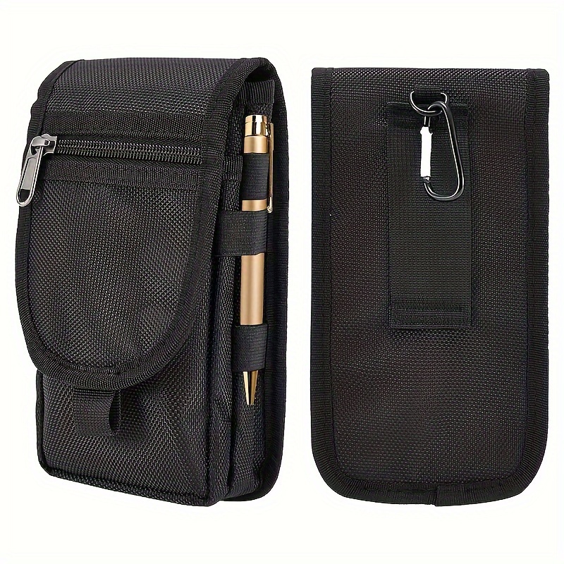 TEMU Men's Large Capacity Wallet, Phone Pouch Holder, Multi Purpose Tool Holder, Card Holder, Belt Loop Pouch, Flip Phone Bag With 3 Compartments, Casual Pen Insertion Pocket, Waist Hanging