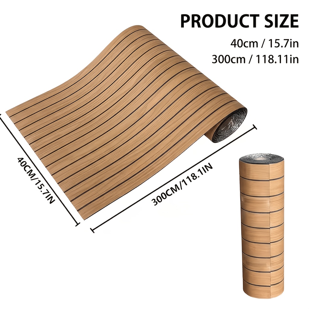 TEMU in schiuma, adesivo per la ristrutturazione antiscivolo per barche da esterno, rotolo singolo da 40 cm cm, quattro colori di grana di legno,