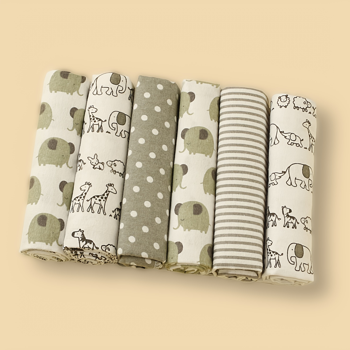6pcs Set Of Baby Blankets Printed Flannel Soft Swaddling Blanket