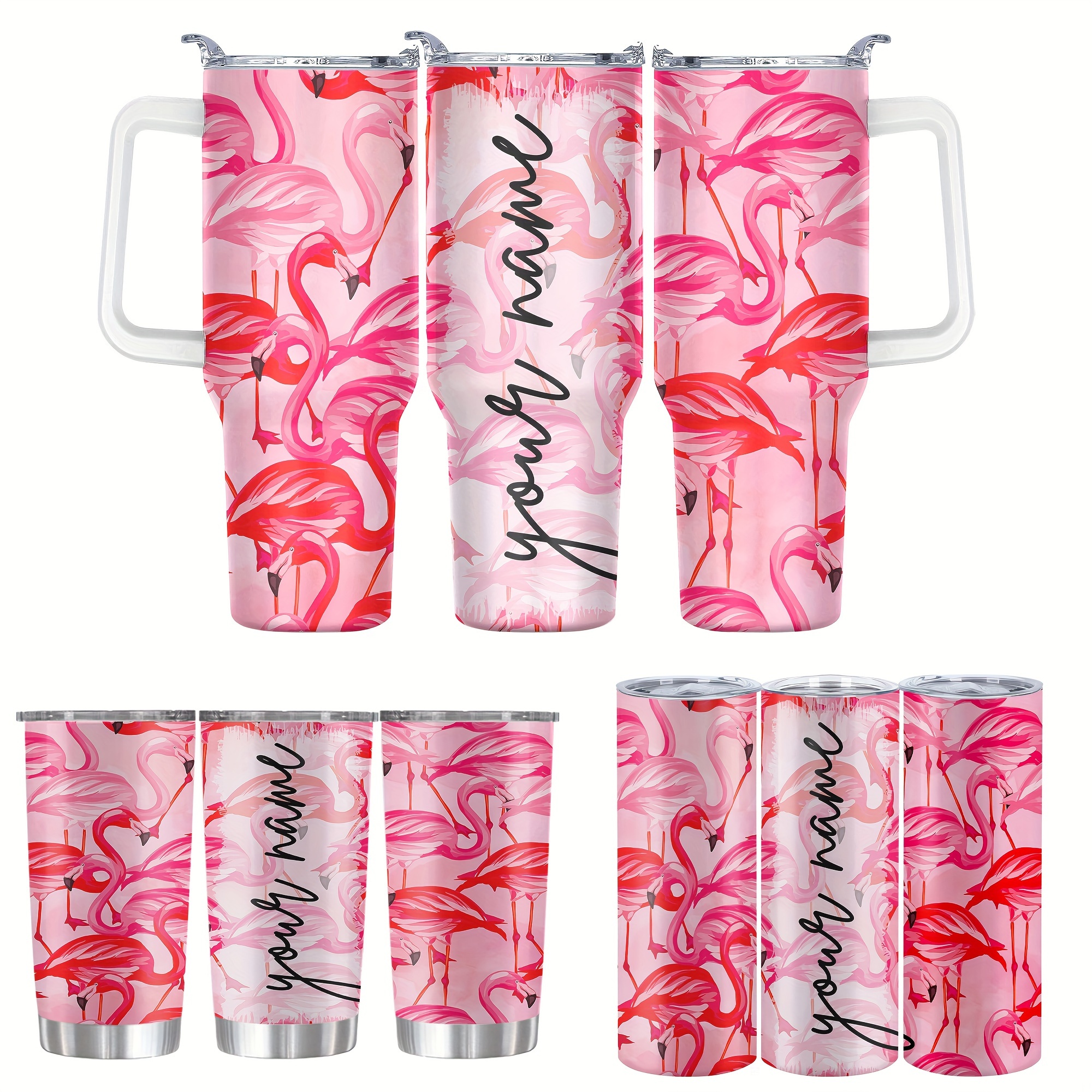 

Names In Flamingo Theme Customized Name And Personalized Water Cup Sparkling And Shining With Lid, 20oz、40oz Stainless Steel Water Bottle, Insulated Water Cups Drinkware, Accessories, Valentine's