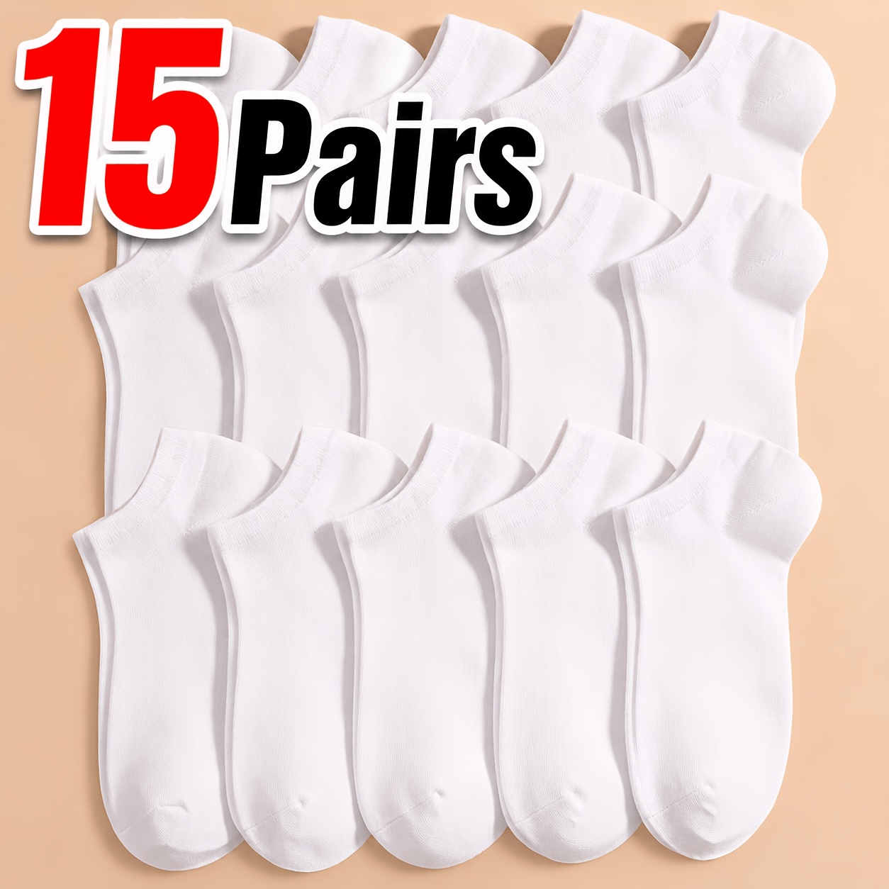 15 Pairs Of Summer Unisex Solid Color Low-cut Shallow Socks