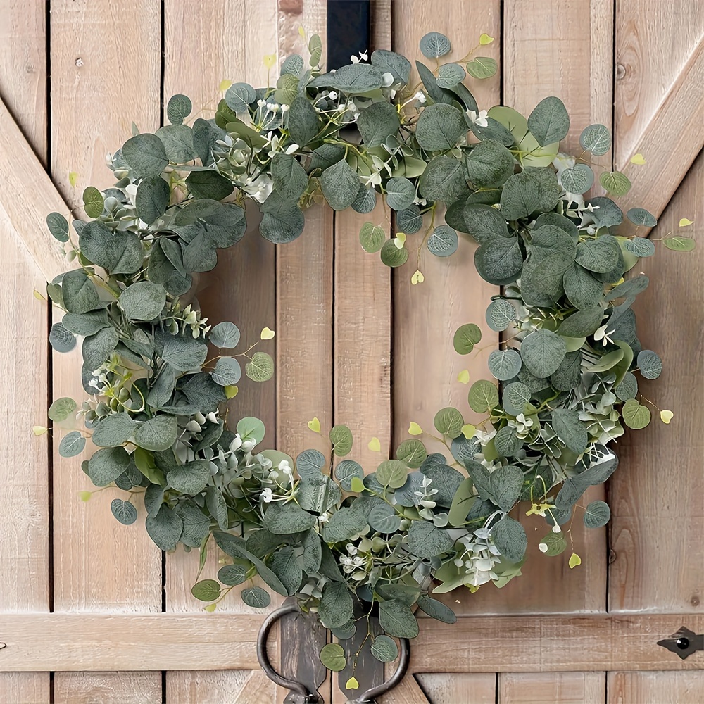 

180cm Artificial Eucalyptus Garland Vine - Reunion Greenery Decor With Plastic Faux Silver Dollar Eucalyptus Leaves And Baby's Breath For Hanging, Wedding, Table Runner