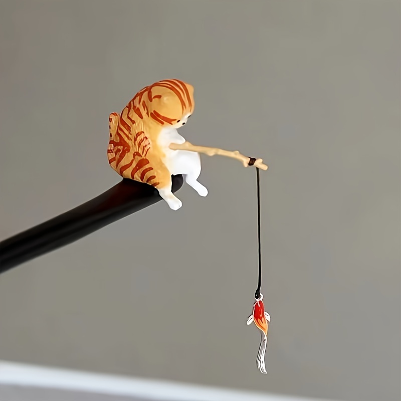 Image of Wooden Hairpin Niche Cute Hair Additions New Chinese Style Hanfu Hairpin Ancient Style Headdress Female