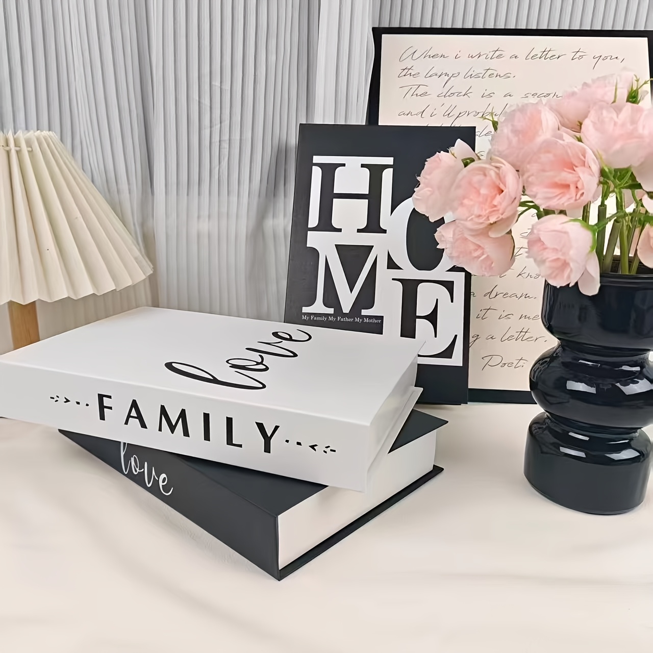 TEMU 3pcs Modern English Folding Decorative Fake Book Ornaments, Artificial Fake Books, Decorative Book Boxes For , Decorative Props For Bedrooms,