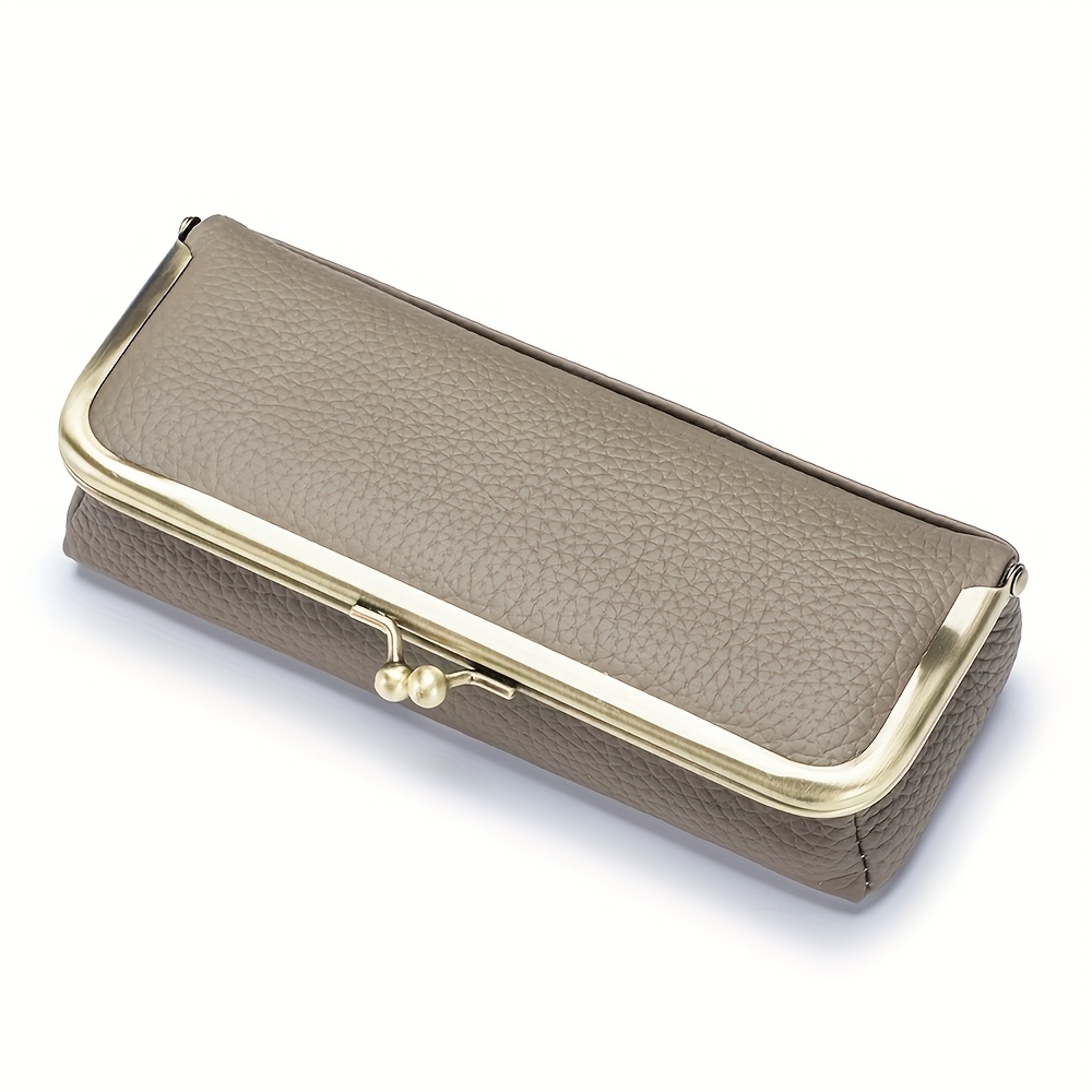 Genuine Leather Clip Sunglasses Storage Holder Bag