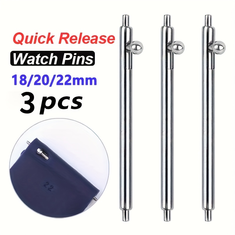TEMU Un ensemble de 3 barres à ressort à dégagement rapide en acier inoxydable pour changer facilement les montre, adapté aux smartwatches avec des s