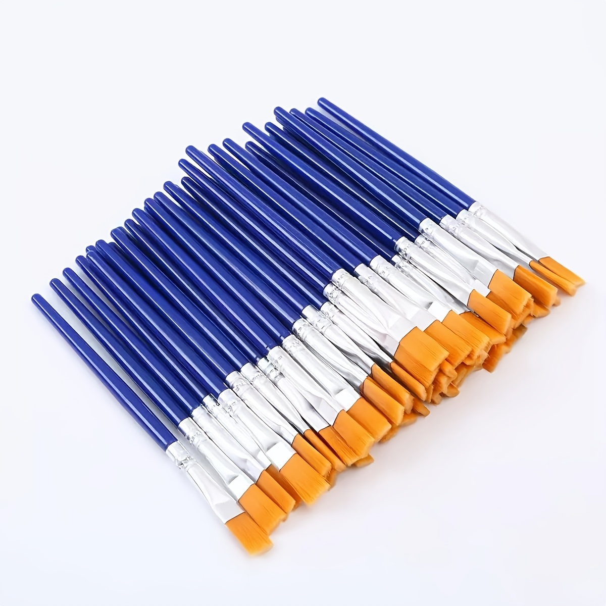 TEMU 60pcs Brush Set, Small Brushes, Suitable For Classroom Teaching, Short Plastic Handle Nylon Hair Detail Paintbrushes For Painting/acrylic Oil