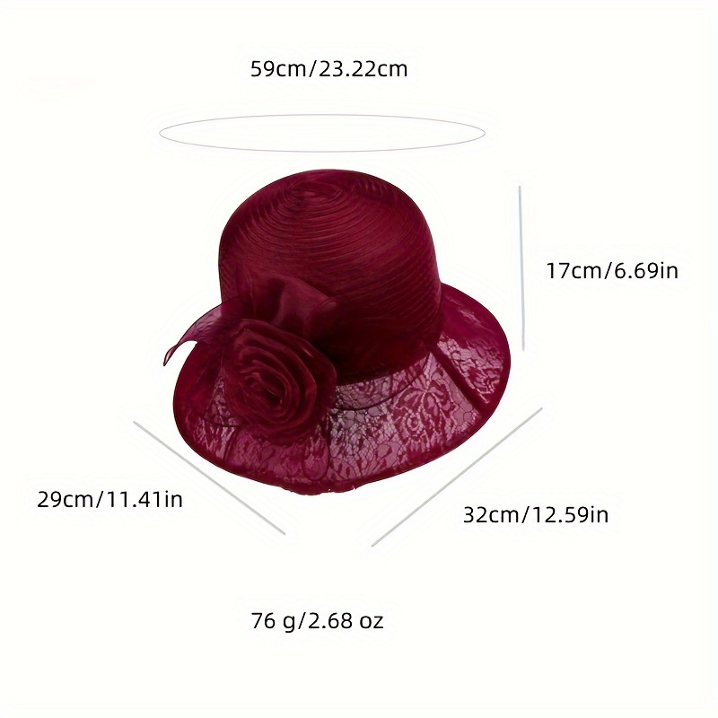 Noble Flower Mesh Top Hat Monochrome British Organza Easter - Temu