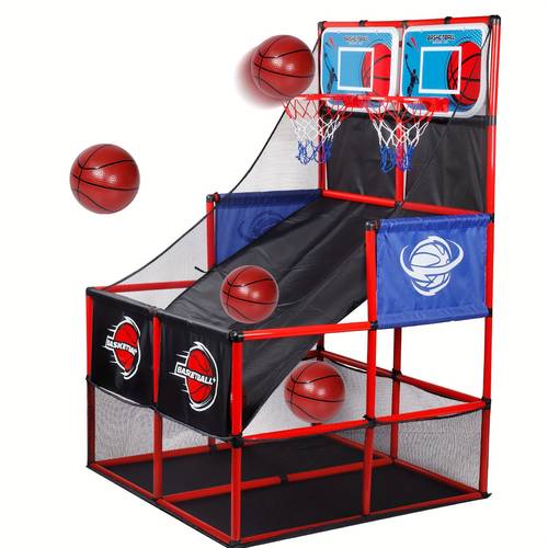 in arcade basketball game set with hoop balls indoor outdoor hoops suitable 3 easy setup portable backyard basketball system holiday gift