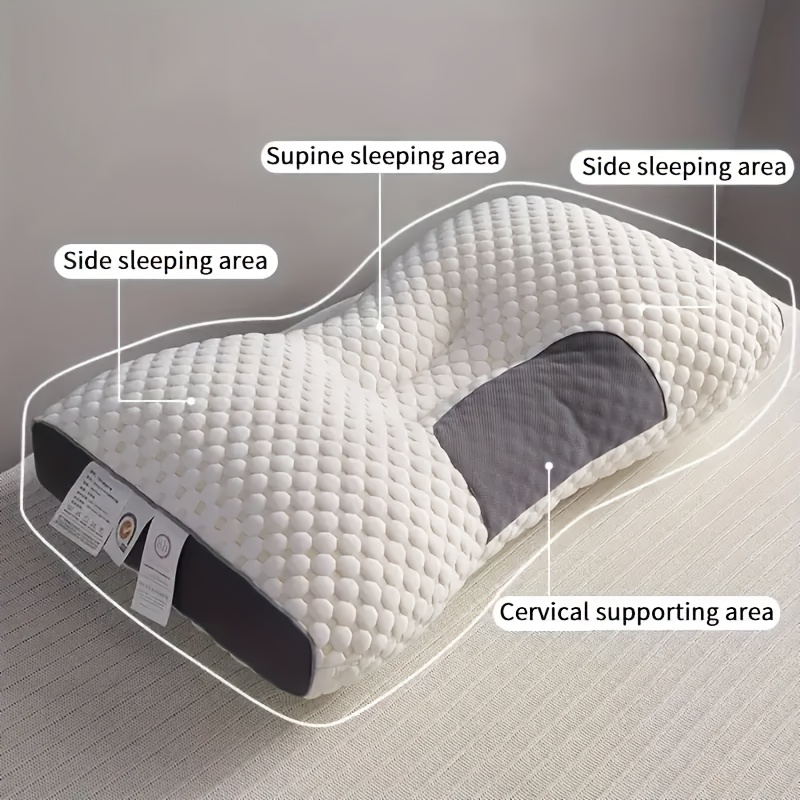 Set of Two Contemporary Bed Cushions Featuring Cervical Neck Support, Breathable Polyester Filling That Wicks Moisture, Zippered Closure, Suitable for All Seasons And Versatile Use in for Home Decoration, Living Areas, And Bedrooms