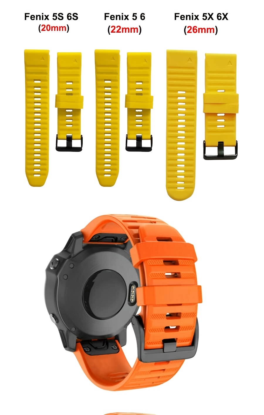 26mm, 22mm, 20mm Silicone Watch Band Straps for Garmin Fenix 6X 6 6S Pro 7X 7 Easyfit Wristband Fenix 5 5X 5S Plus Smartwatch Bracelet, Smartwatch Replacement Strap, Smartwatch Accessories, Smartwatch Strap
