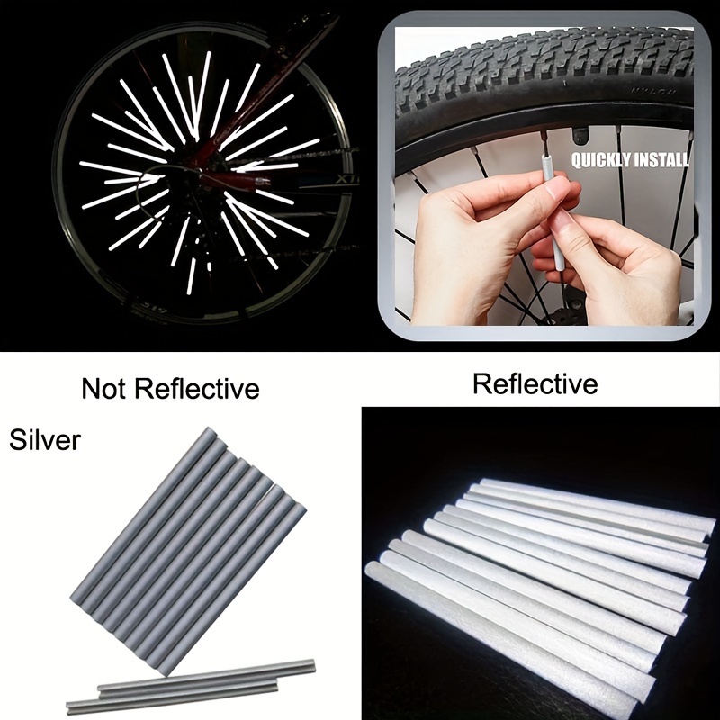 

25pcs/50pcs Bicycle Reflector. Mountain And Road Bikes Are Easy To Remove Or Install, With 360° Bicycle Banner Reflective Strips