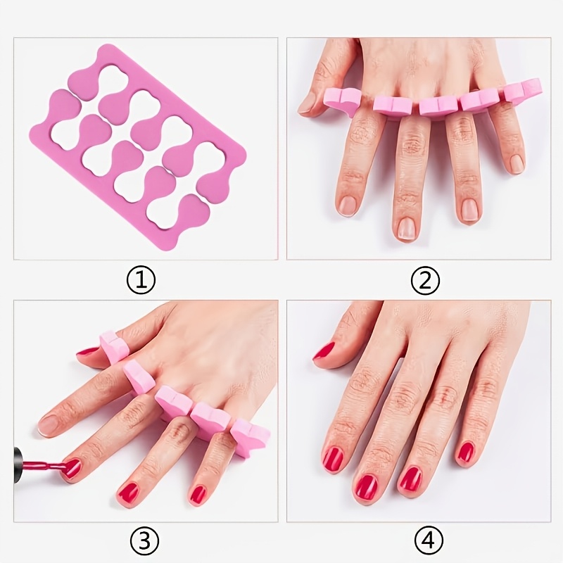 3pcs Pink Toe Separators, Nail Salon Tools for Beginners