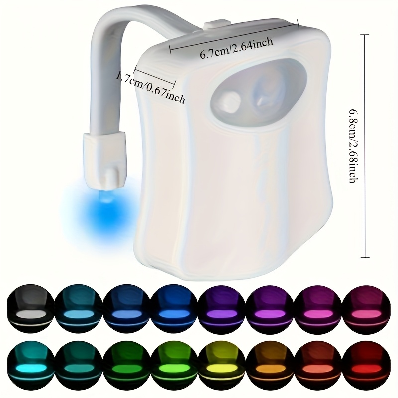 TEMU 16-color Led Motion Sensor Toilet Seat Light With Infrared Sensor , 16-color Night Light For Bathroom, , Energy-efficient, Battery-powered