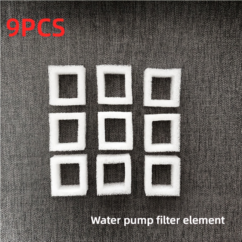 TEMU 9pcs Suitable For Use In Cat Water Fountains & Water Dispensers - Square Filter Sponge Replacement Filters For Pet Fountain, Pump System, Water